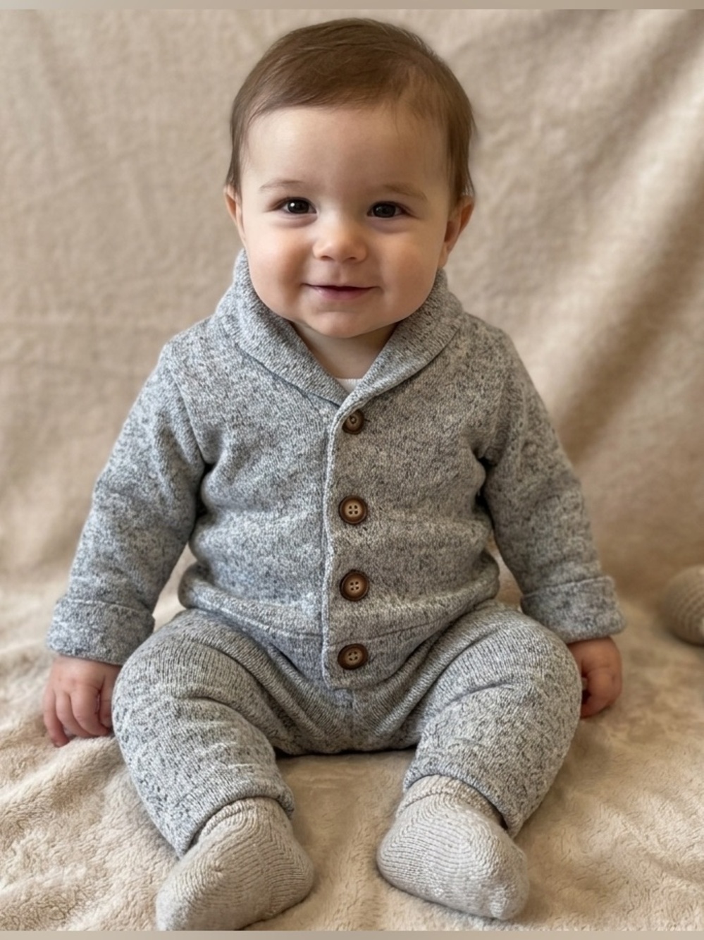 Carter's Grey Shawl Collar Knit 2-Piece